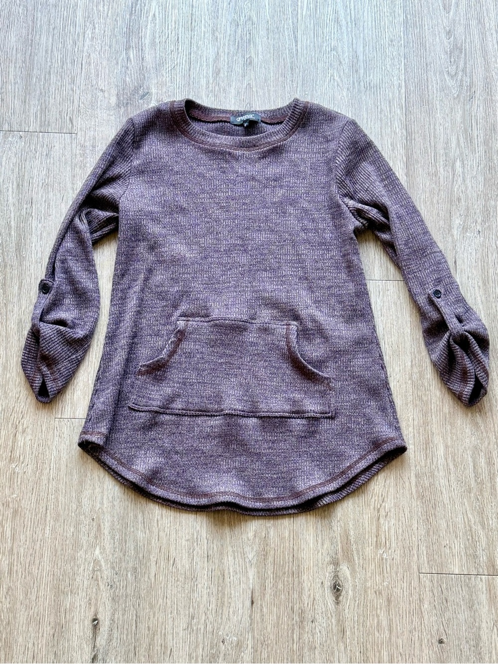 Casual Crewneck Pullover Sweater in Dusty Purple